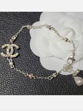 Arora Borealis Crystal Silver Anklet/ Bracelet